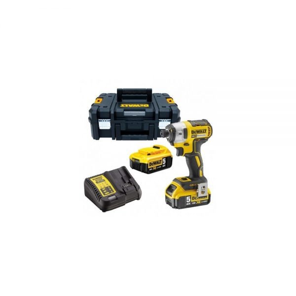מברגת אימפקט 18V דה וולט DEWALT DCF887P2 עם 2 סוללות 5 אמפר,מטען מהיר ומזוודה