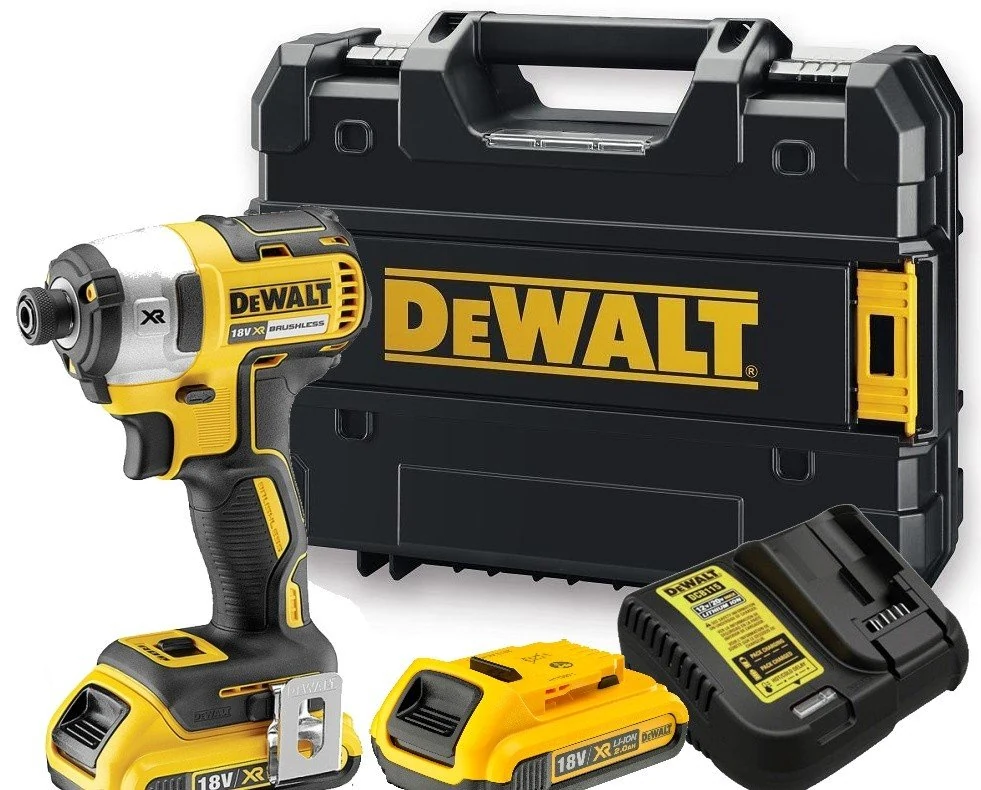 מברגת אימפקט 18 וולט דגם DEWALT DCF887D2 עם 2 סוללות 2 אמפר ,מטען מהיר ומזוודה קשיחה מברגת אימפקט 18 וולט דגם DEWALT DCF887D2